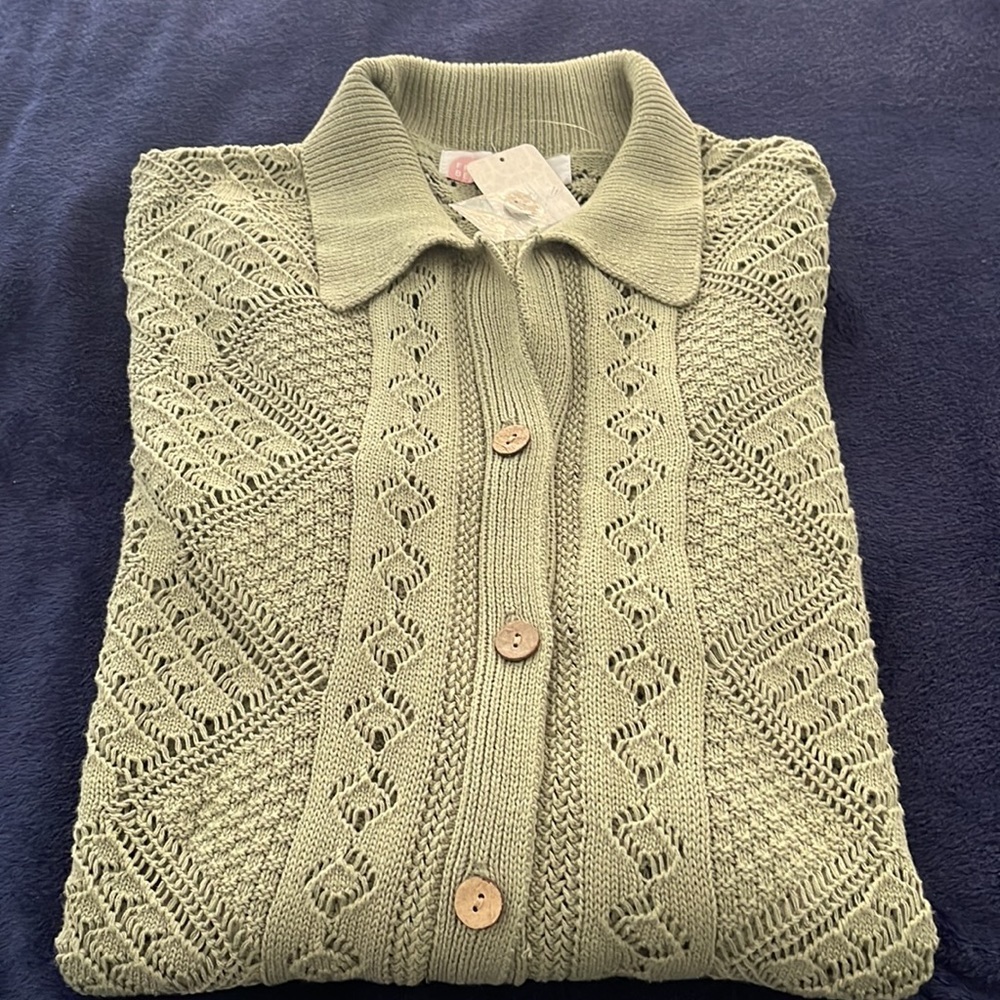 New Free People 2 Pc. Cardigan Sweater Set Large Gorgeous